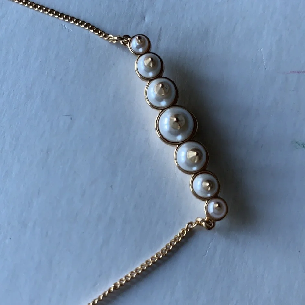 ALLSAINTS
Studded Pearl Bar Necklace, 17-1 - Picture 2 of 7